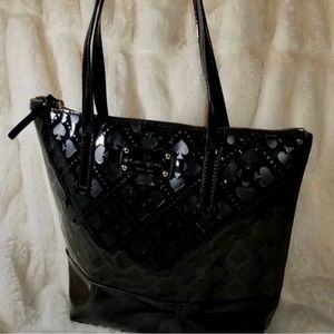 Kate Spade Small Harmony Metro Black Patent Leather Tote